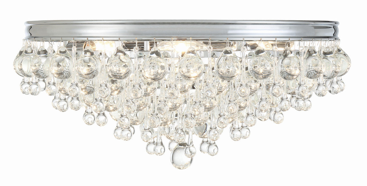 Crystorama Calypso 6 Light Crystal Teardrop Polished Chrome Ceiling Mount 138-CH