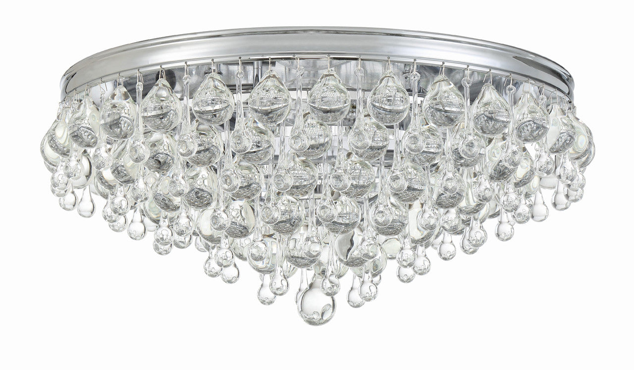 Crystorama Calypso 6 Light Crystal Teardrop Polished Chrome Ceiling Mount 138-CH