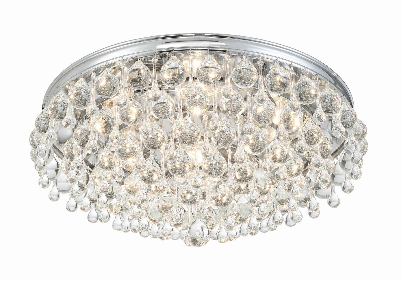 Crystorama Calypso 6 Light Crystal Teardrop Polished Chrome Ceiling Mount 138-CH