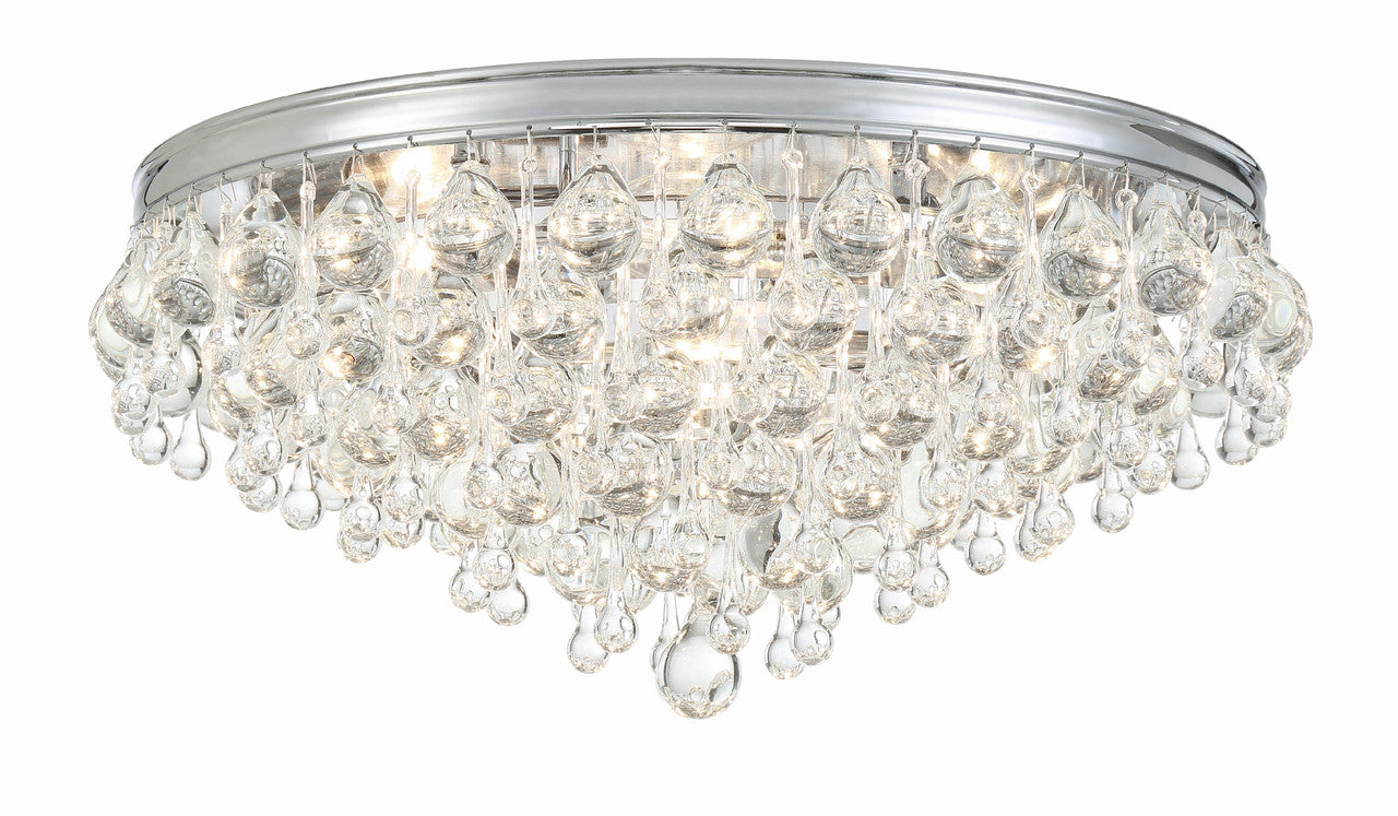 Crystorama Calypso 6 Light Crystal Teardrop Polished Chrome Ceiling Mount 138-CH