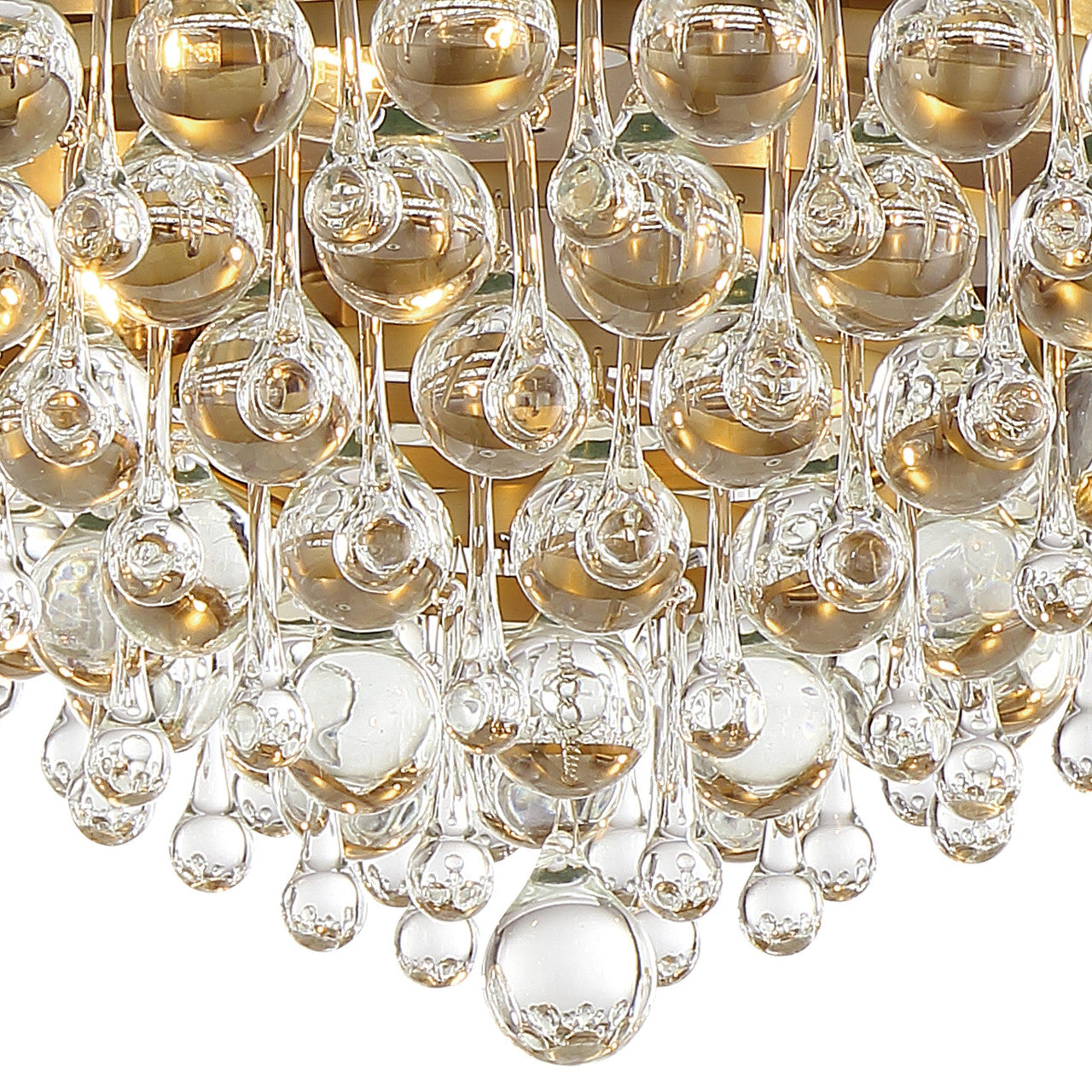 Crystorama Calypso 6 Light Crystal Teardrop Vibrant Gold Ceiling Mount 138-VG