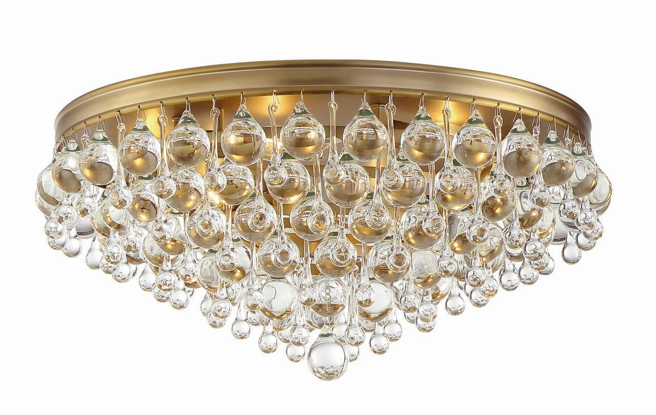 Crystorama Calypso 6 Light Crystal Teardrop Vibrant Gold Ceiling Mount 138-VG