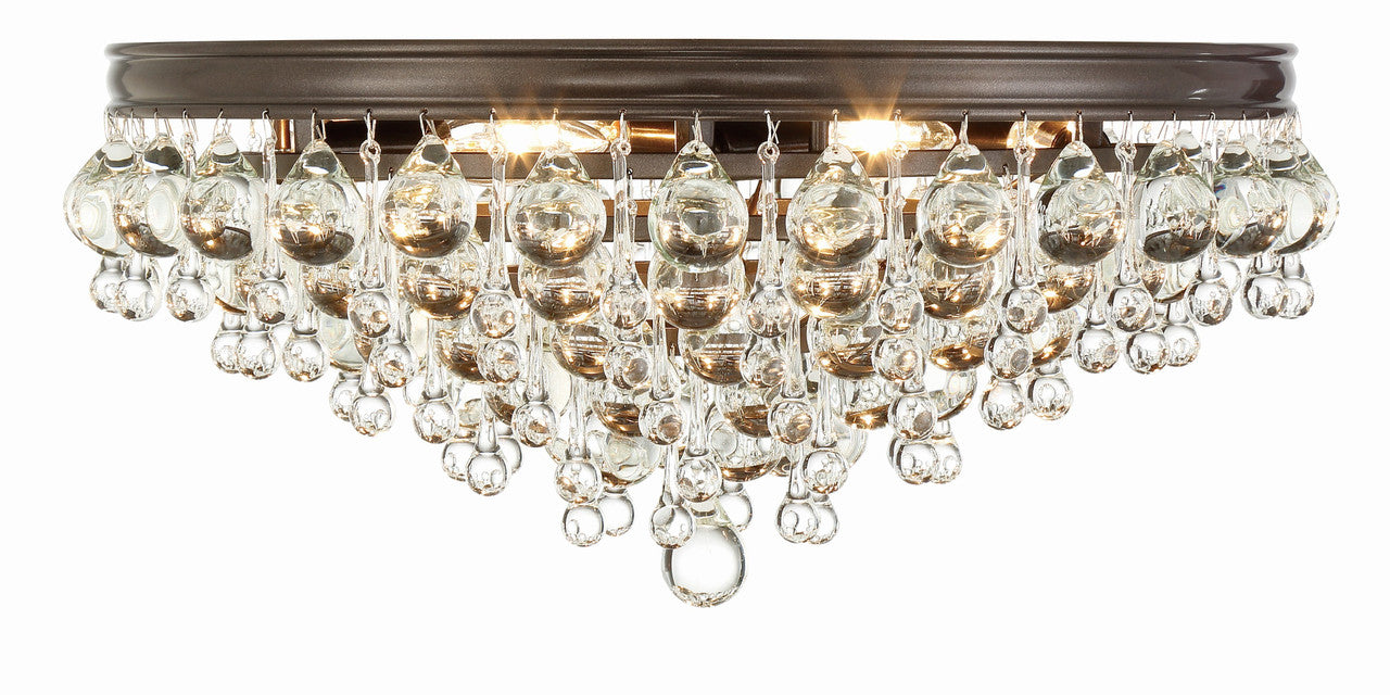 Crystorama Calypso 6 Light Crystal Teardrop Vibrant Bronze Ceiling Mount 138-VZ