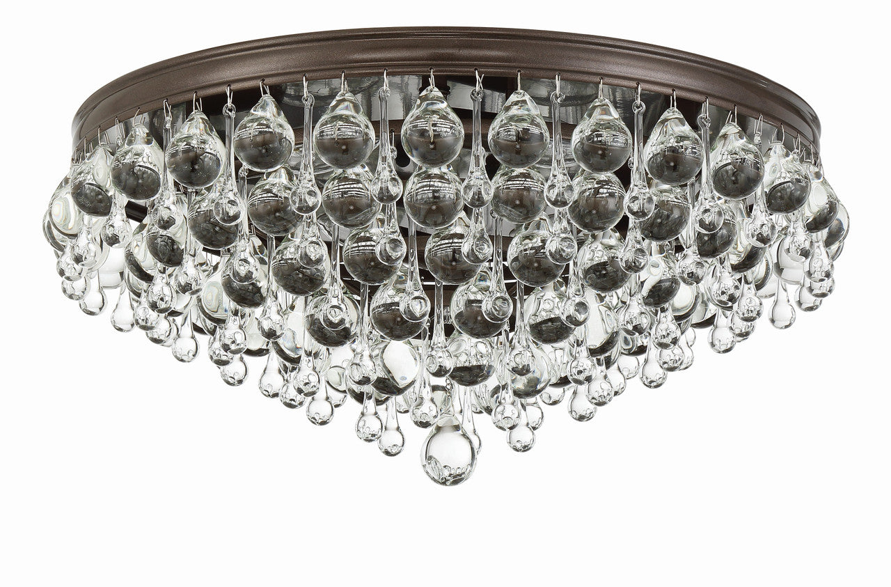 Crystorama Calypso 6 Light Crystal Teardrop Vibrant Bronze Ceiling Mount 138-VZ