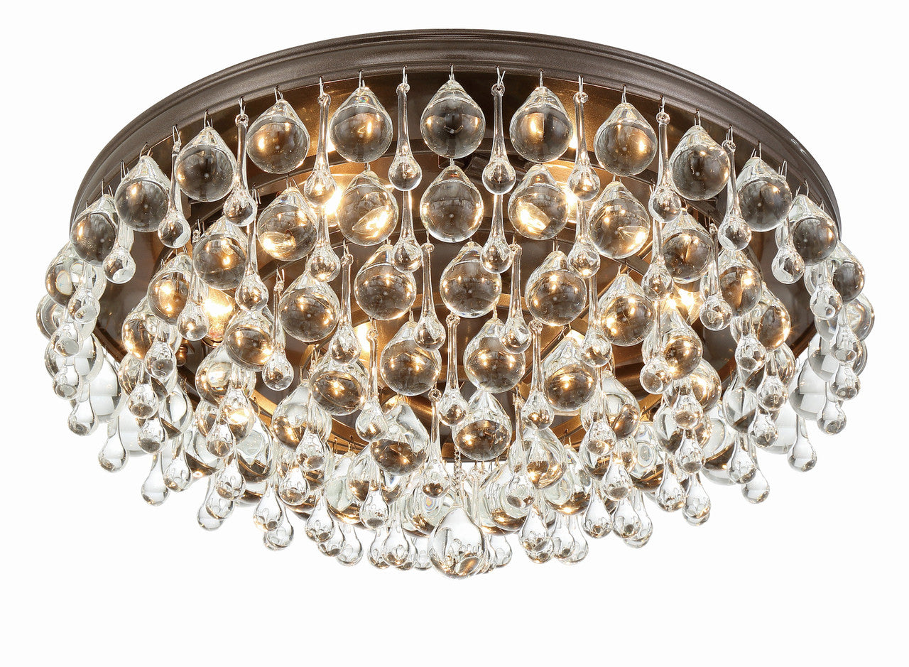 Crystorama Calypso 6 Light Crystal Teardrop Vibrant Bronze Ceiling Mount 138-VZ