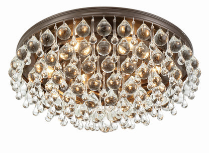 Crystorama Calypso 6 Light Crystal Teardrop Vibrant Bronze Ceiling Mount 138-VZ