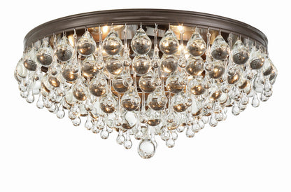 Crystorama Calypso 6 Light Crystal Teardrop Vibrant Bronze Ceiling Mount 138-VZ