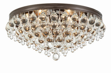 Crystorama Calypso 6 Light Crystal Teardrop Vibrant Bronze Ceiling Mount 138-VZ