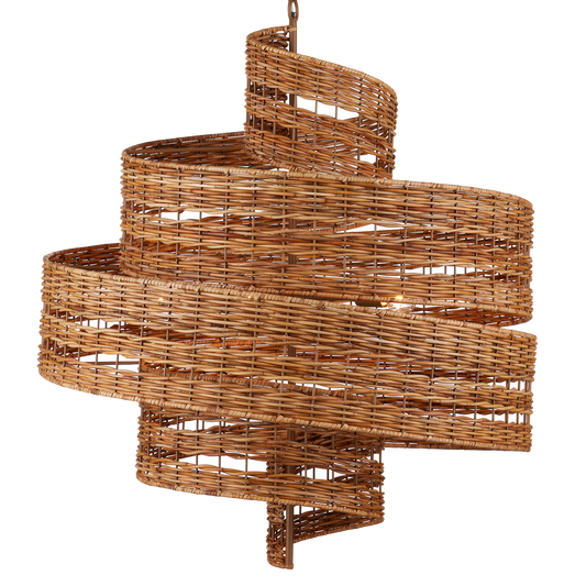 Currey & Co. Saisei 32" Rattan 5-Light Chandelier 9000-1132