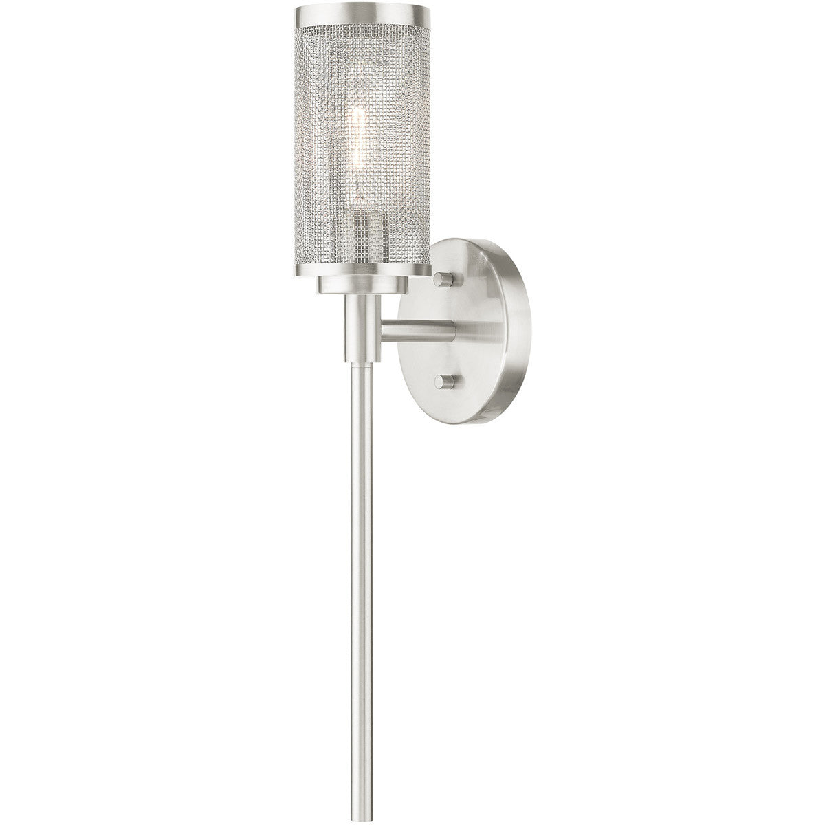 Livex Lighting Industro Collection 1 Lt Brushed Nickel Wall Sconce in Brushed Nickel 14121-91