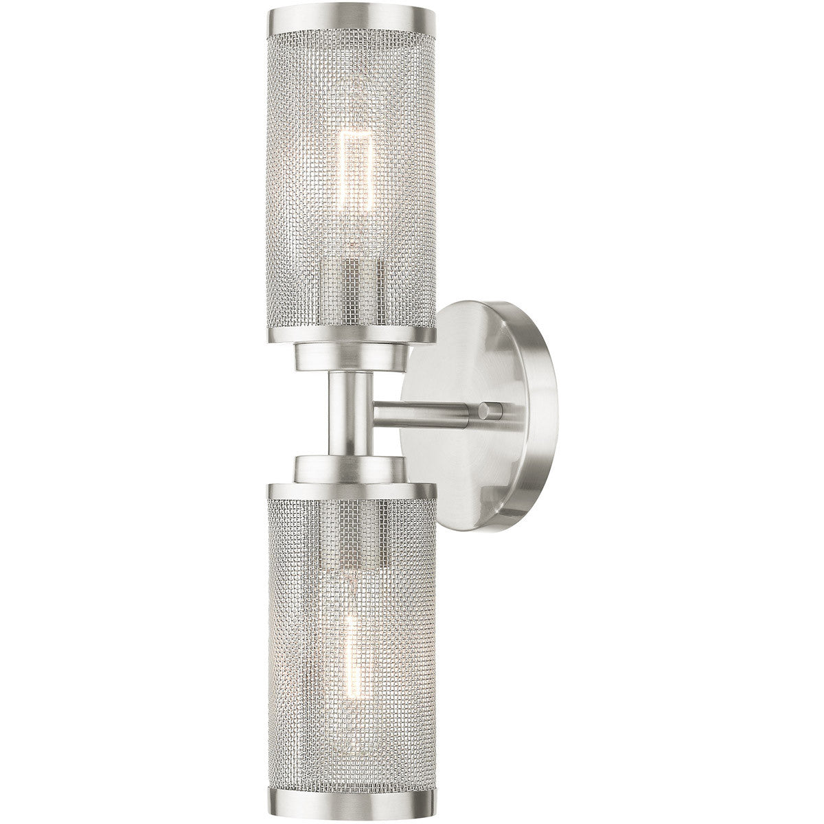 Livex Lighting Industro Collection 2 Lt Brushed Nickel Wall Sconce in Brushed Nickel 14122-91