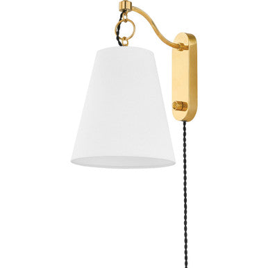 Hudson Valley Lighting Joan Plug-In Sconce in Aged Brass 1415-AGB