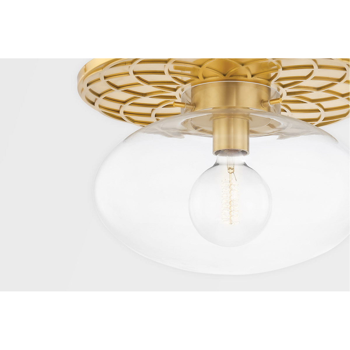 Hudson Valley Lighting New Paltz Semi Flush in Aged Brass 1418-AGB