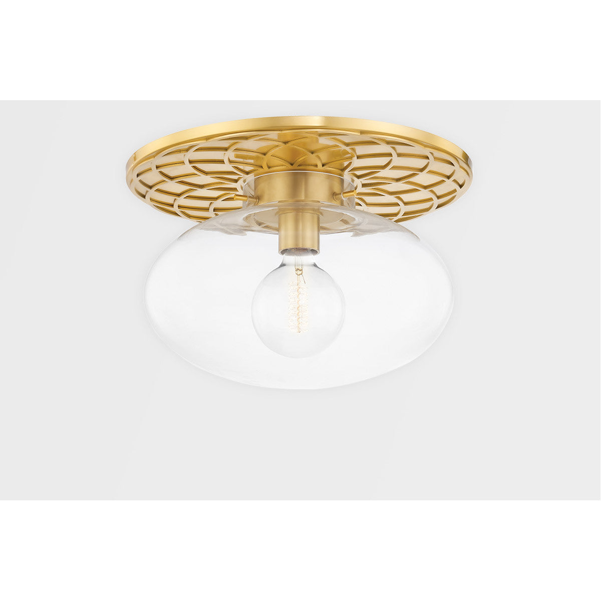 Hudson Valley Lighting New Paltz Semi Flush in Aged Brass 1418-AGB