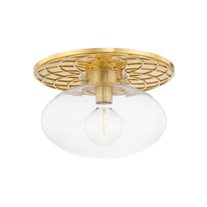 Hudson Valley Lighting New Paltz Semi Flush in Aged Brass 1418-AGB