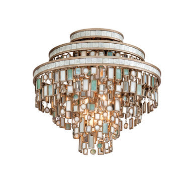 Corbett Lighting Dolcetti Semi Flush in Champagne Leaf 142-33-CPL