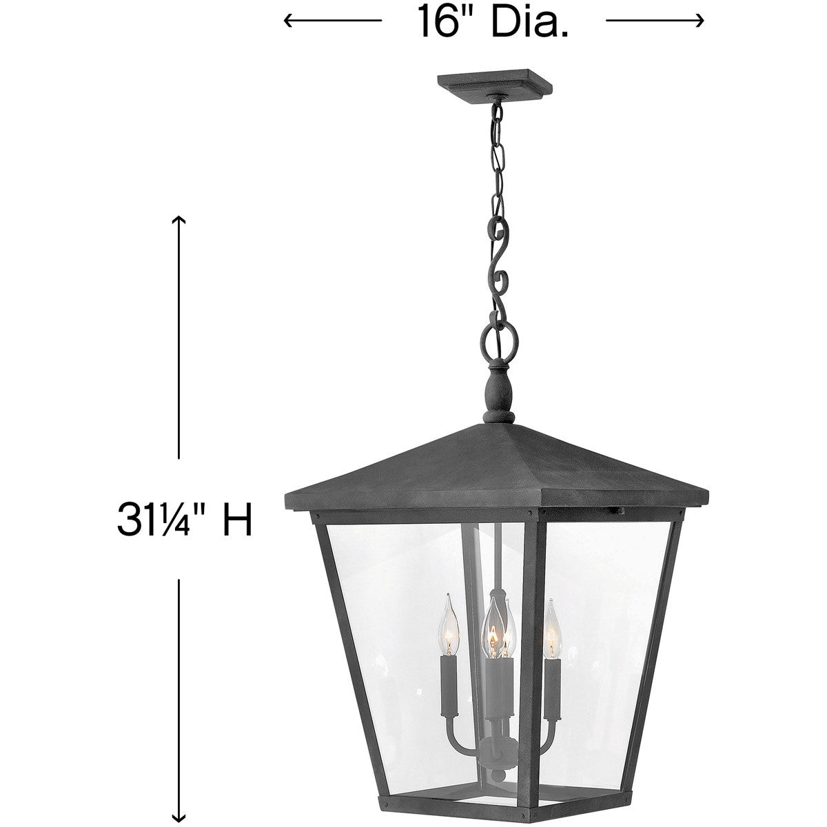 Hinkley Lighting Trellis Extra Large Hanging Lantern Aged Zinc 1428DZ