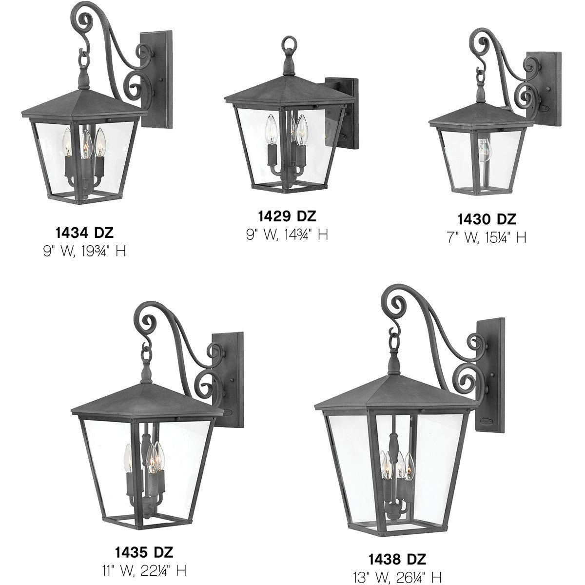 Hinkley Lighting Trellis Extra Small Wall Mount Lantern Aged Zinc 1429DZ