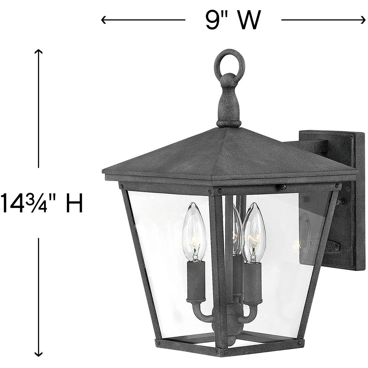 Hinkley Lighting Trellis Extra Small Wall Mount Lantern Aged Zinc 1429DZ