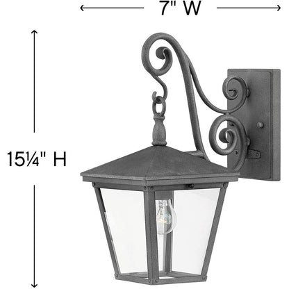 Hinkley Lighting Trellis Small Wall Mount Lantern Aged Zinc 1430DZ