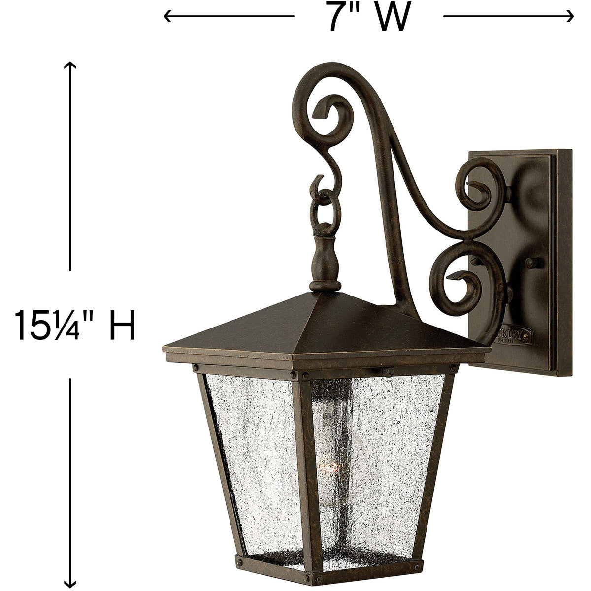 Hinkley Lighting Trellis Small Wall Mount Lantern Regency Bronze 1430RB