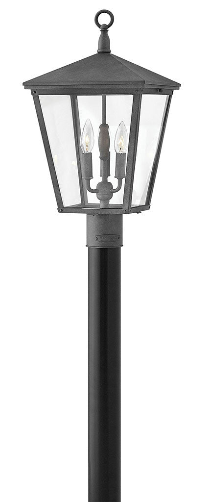 Hinkley Lighting Trellis Large Post Top or Pier Mount Lantern Aged Zinc 1431DZ