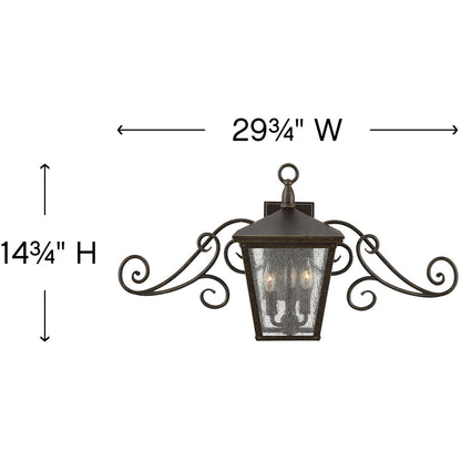 Hinkley Lighting Trellis Small Wall Mount Lantern with Scroll Regency Bronze 1433RB