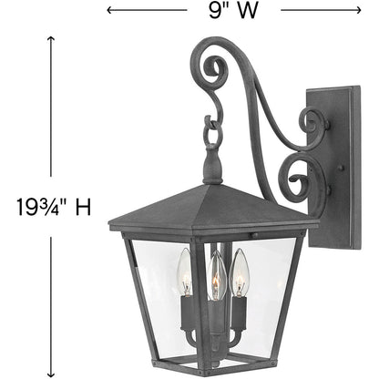 Hinkley Lighting Trellis Medium Wall Mount Lantern Aged Zinc 1434DZ