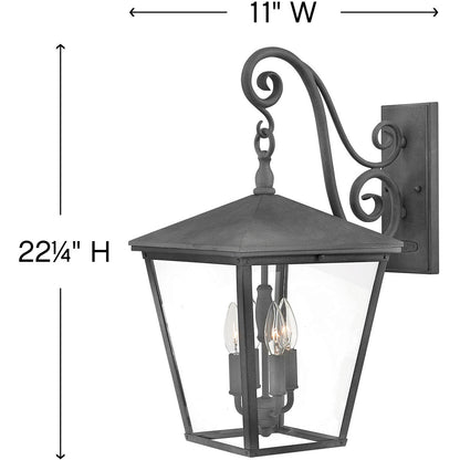 Hinkley Lighting Trellis Large Wall Mount Lantern Aged Zinc 1435DZ