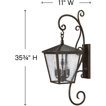 Hinkley Lighting Trellis Large Wall Mount Lantern with Scroll Regency Bronze 1436RB