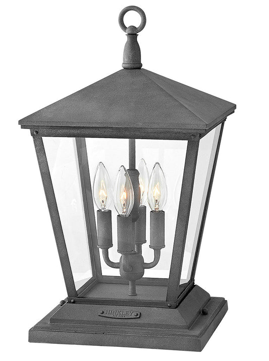 Hinkley Lighting Trellis Large Pier Mount Lantern Aged Zinc LED Bulb(s) Included 1437DZ-LL