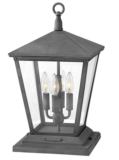 Hinkley Lighting Trellis Large Pier Mount Lantern Aged Zinc 1437DZ