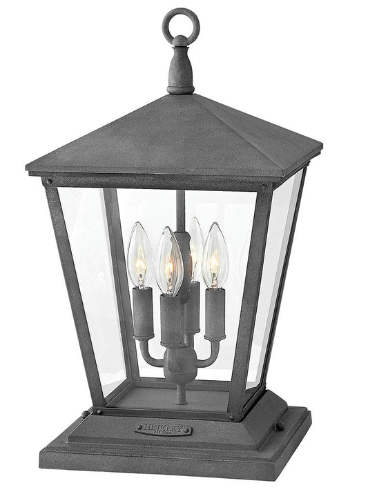 Hinkley Lighting Trellis Large Pier Mount Lantern Aged Zinc 1437DZ