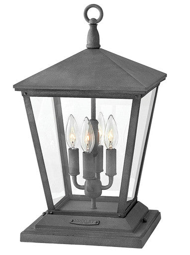 Hinkley Lighting Trellis Large Pier Mount Lantern Aged Zinc 1437DZ