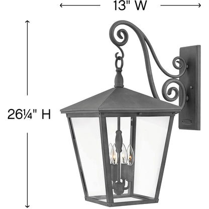 Hinkley Lighting Trellis Extra Large Wall Mount Lantern Aged Zinc 1438DZ