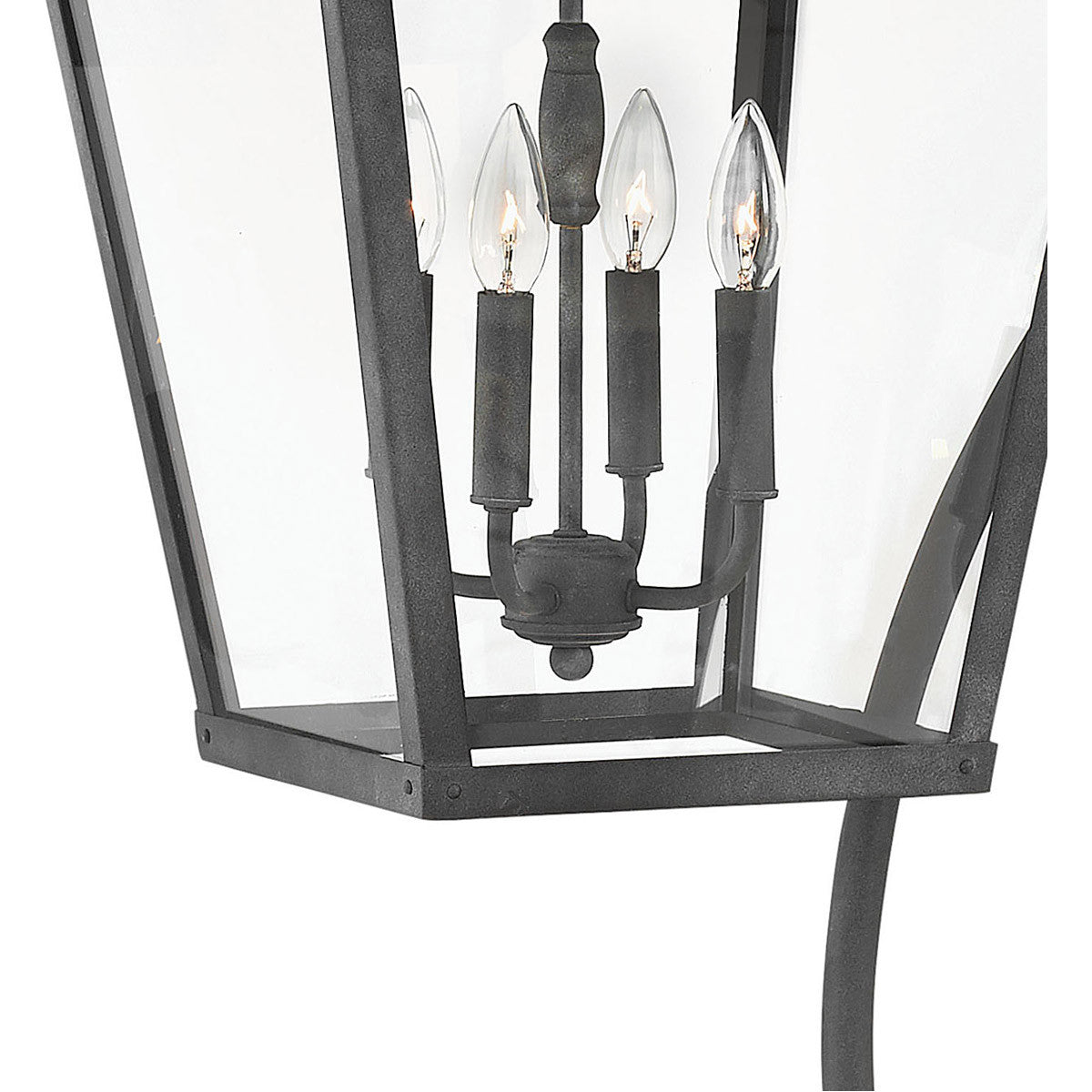 Hinkley Lighting Trellis Extra Large Wall Mount Lantern with Scroll Aged Zinc 1439DZ