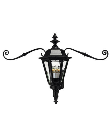 Hinkley Lighting Manor House Large Wall Mount Lantern with Scroll Black 1445BK