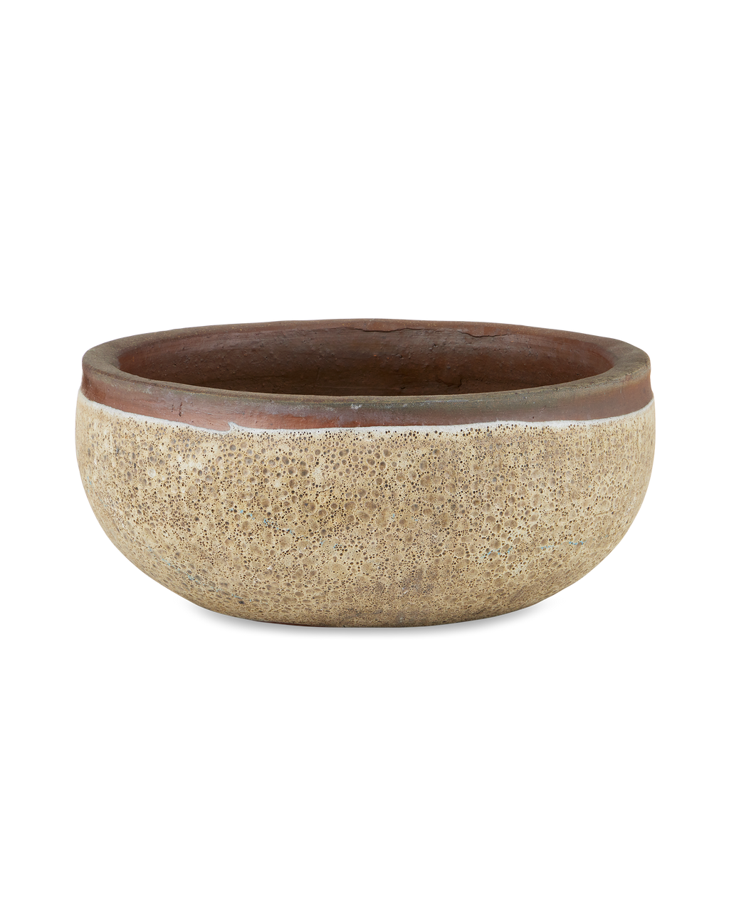 Currey & Co Lyra Beige Medium Planter in Reactive Cream 2200-0040