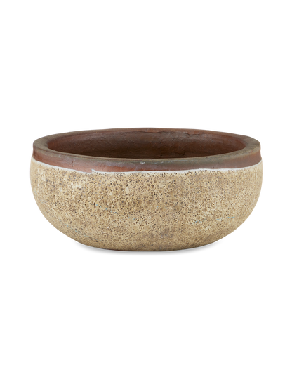 Currey & Co Lyra Beige Medium Planter in Reactive Cream 2200-0040