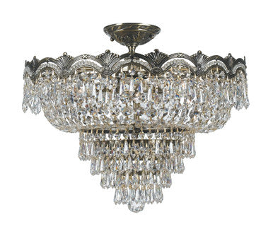 Crystorama Majestic 5 Light Hand Cut Crystal Historic Brass Ceiling Mount 1485-HB-CL-MWP