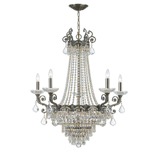 Crystorama Majestic 11 Light Hand Cut Crystal Historic Brass Chandelier 1486-HB-CL-MWP