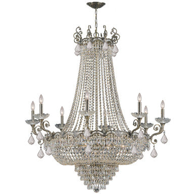 Crystorama Majestic 20 Light Swarovski Strass Crystal Historic Brass Chandelier 1488-HB-CL-S