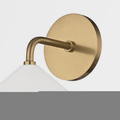 Mitzi 1 Light Wall Sconce in Aged Brass/Soft Off White H139101-AGB/WH