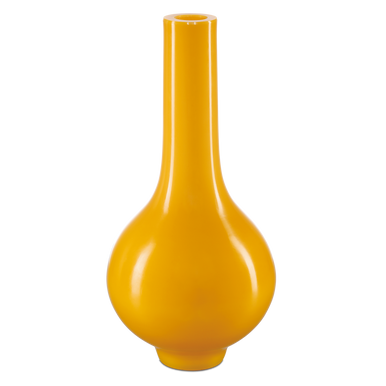 Currey & Co. Imperial Yellow Peking Long Neck Vase 1200-0683