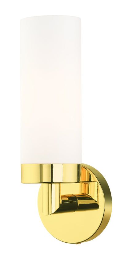 Livex Lighting Aero Collection  1 Light Polished Brass ADA Single Sconce in Polished Brass 15071-02