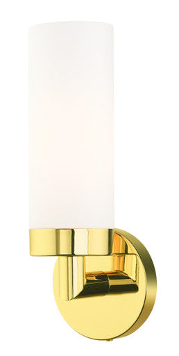 Livex Lighting Aero Collection  1 Light Polished Brass ADA Single Sconce in Polished Brass 15071-02