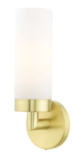 Livex Lighting Aero Collection  1 Light Satin Brass ADA Single Sconce in Satin Brass 15071-12