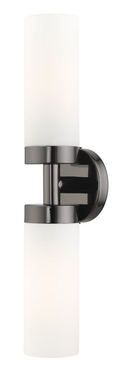 Livex Lighting Aero Collection  2 Light Black Chrome ADA Vanity Sconce in Black Chrome 15072-46