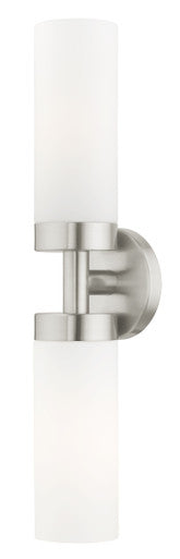 Livex Lighting Aero Collection  2 Light Brushed Nickel ADA Vanity Sconce in Brushed Nickel 15072-91