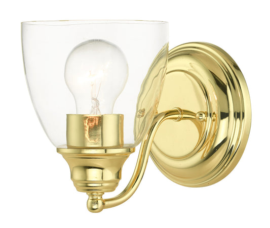 Livex Lighting Montgomery Collection  1 Light Polished Brass Vanity Sconce in Polished Brass 15131-02